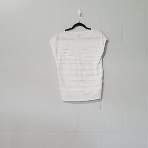 LIz Claiborne White ruffle blouse
